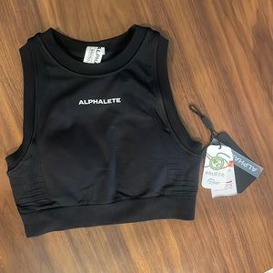 ALPHALETE WOMENS OZONE CROP BRA-BRAND NEW WITH TAG-size small black